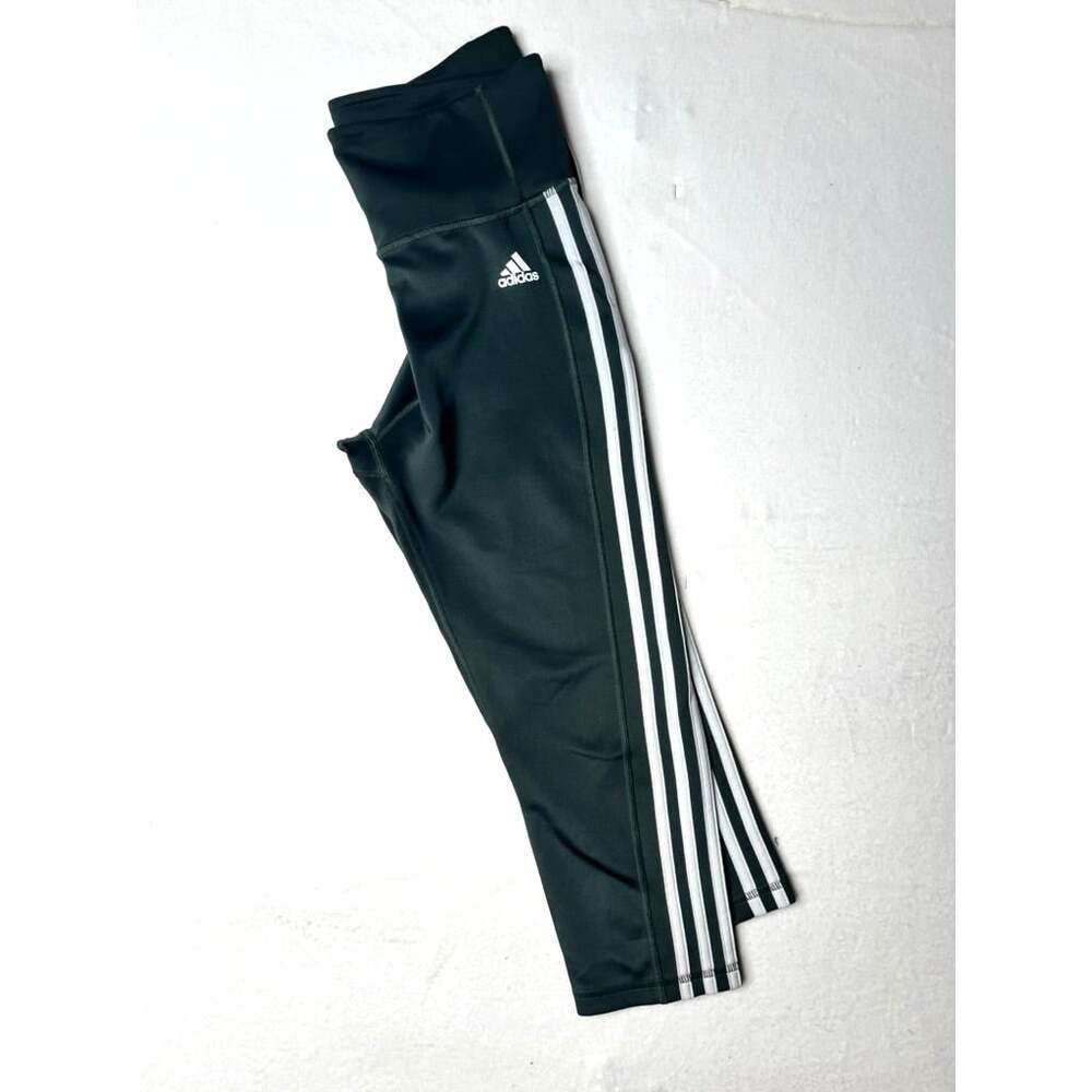Adidas Leggings Size M Green Climalite Stretch Pull on Activewear Sport Capri